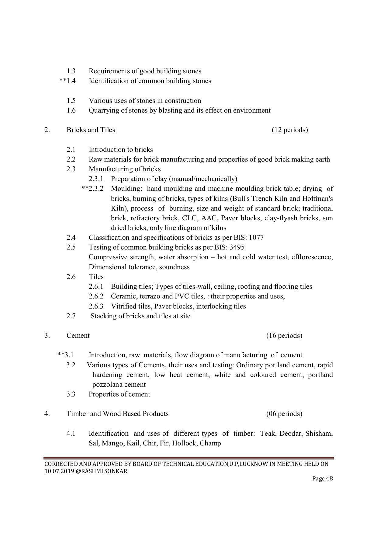 EFFECTIVE FROM JULY 2019-20 - SIX SEMESTER DIPLOMA COURSE IN CIVIL ENGINEERING (ENVIR. POLL. &CON) - Page 48
