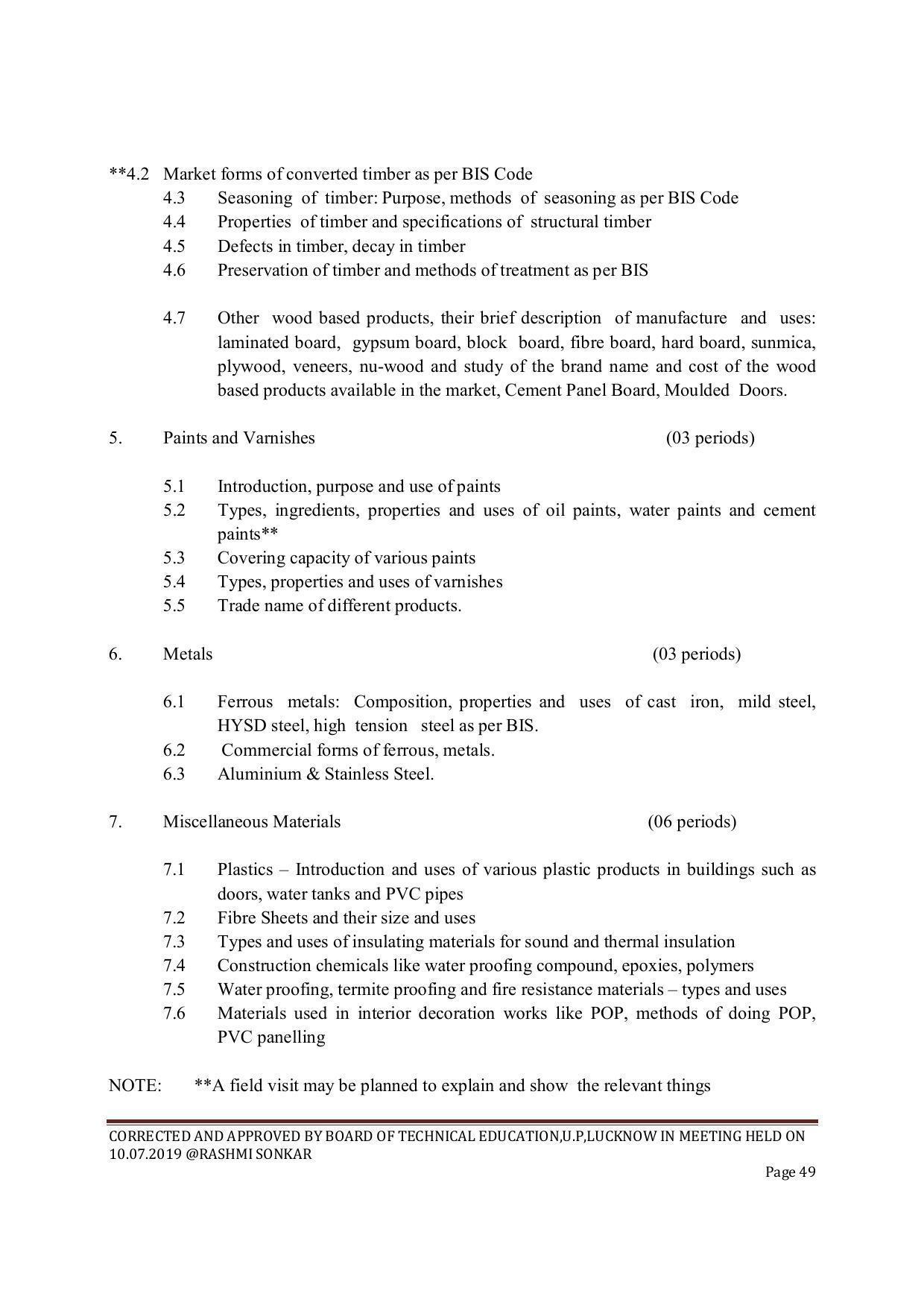 EFFECTIVE FROM JULY 2019-20 - SIX SEMESTER DIPLOMA COURSE IN CIVIL ENGINEERING (ENVIR. POLL. &CON) - Page 49