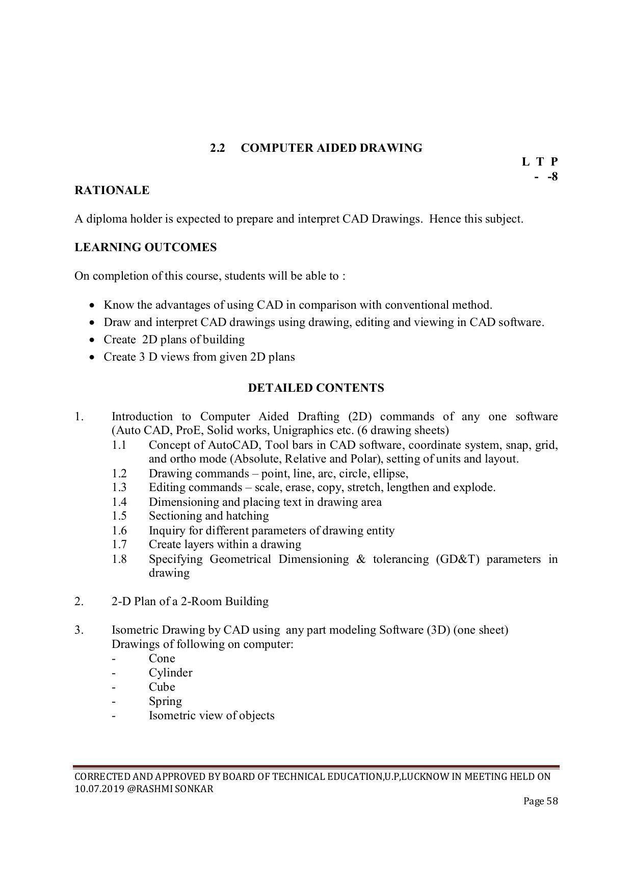 EFFECTIVE FROM JULY 2019-20 - SIX SEMESTER DIPLOMA COURSE IN CIVIL ENGINEERING (ENVIR. POLL. &CON) - Page 58