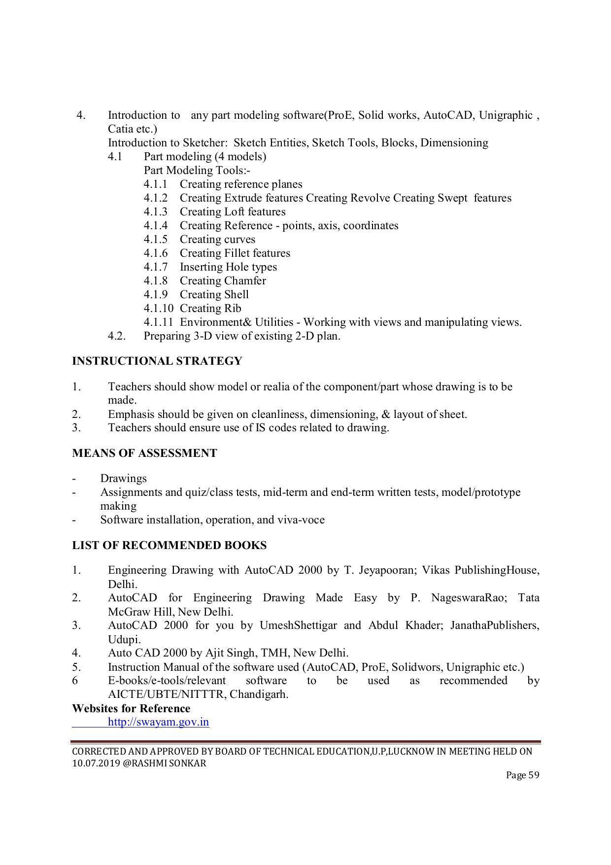 EFFECTIVE FROM JULY 2019-20 - SIX SEMESTER DIPLOMA COURSE IN CIVIL ENGINEERING (ENVIR. POLL. &CON) - Page 59