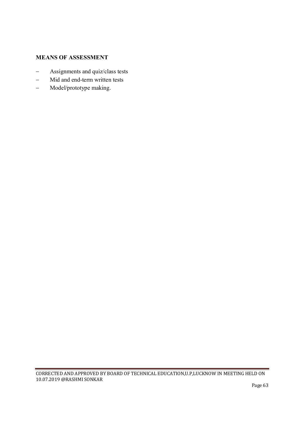EFFECTIVE FROM JULY 2019-20 - SIX SEMESTER DIPLOMA COURSE IN CIVIL ENGINEERING (ENVIR. POLL. &CON) - Page 63