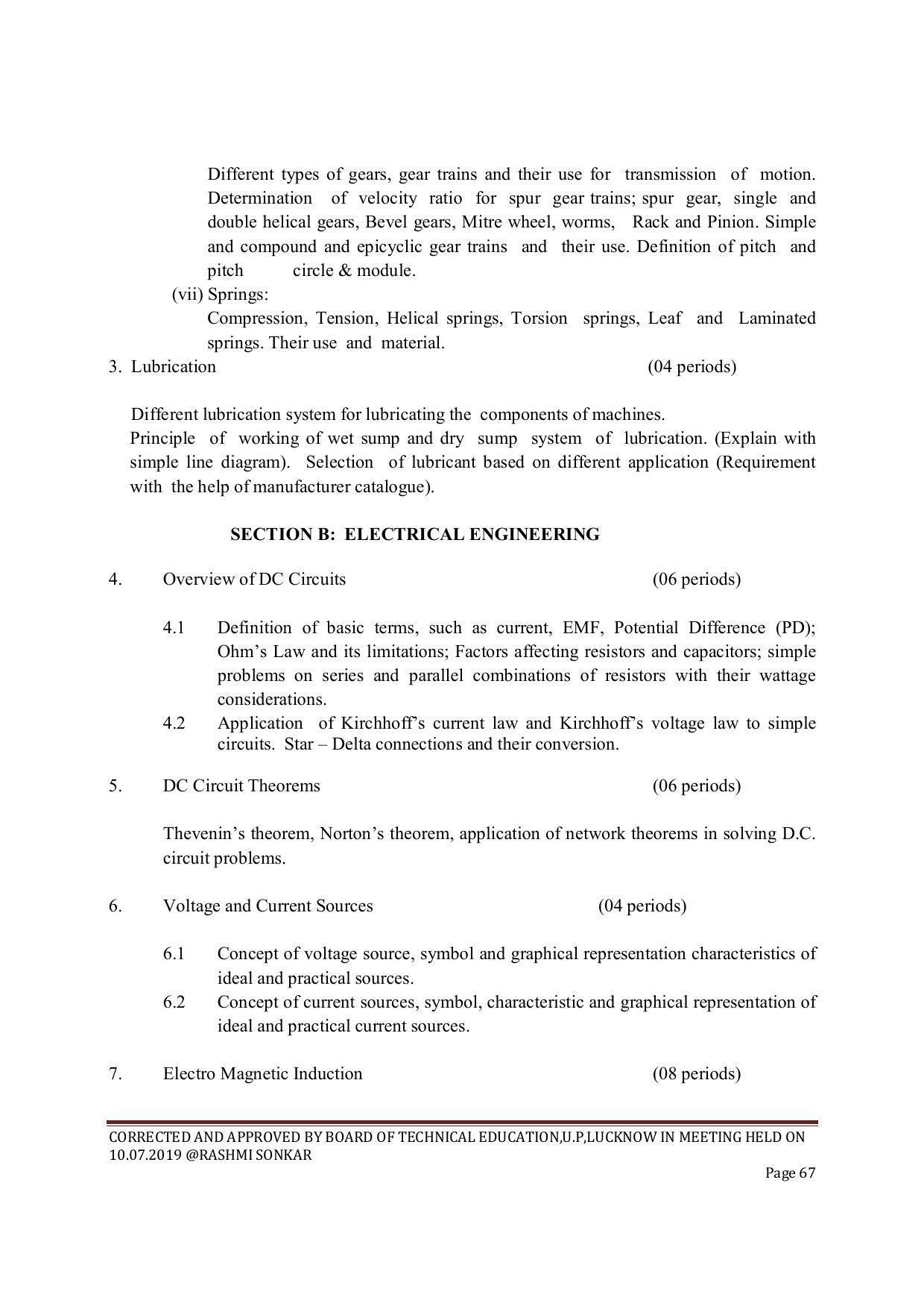 EFFECTIVE FROM JULY 2019-20 - SIX SEMESTER DIPLOMA COURSE IN CIVIL ENGINEERING (ENVIR. POLL. &CON) - Page 67
