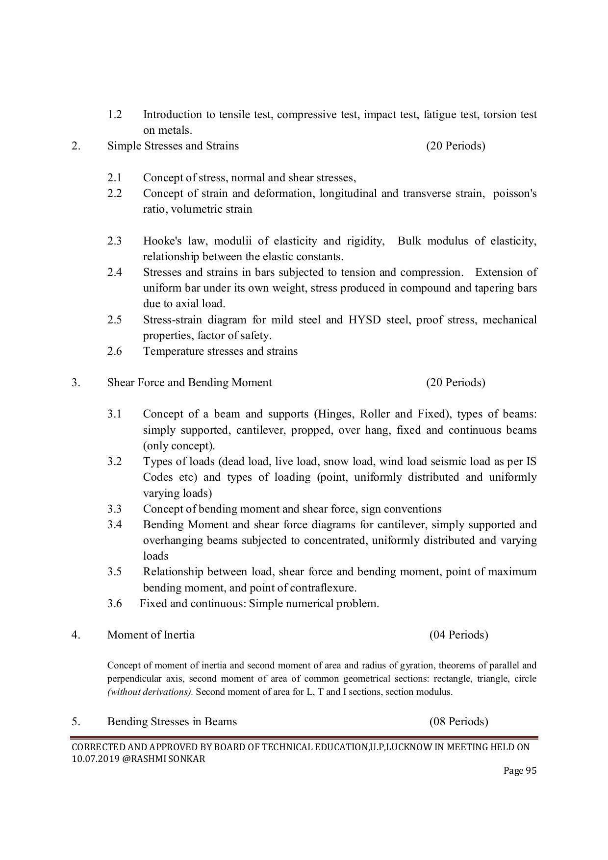EFFECTIVE FROM JULY 2019-20 - SIX SEMESTER DIPLOMA COURSE IN CIVIL ENGINEERING (ENVIR. POLL. &CON) - Page 95