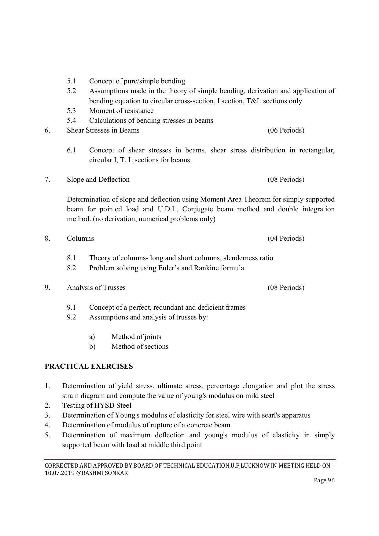 EFFECTIVE FROM JULY 2019-20 - SIX SEMESTER DIPLOMA COURSE IN CIVIL ENGINEERING (ENVIR. POLL. &CON) - Page 96