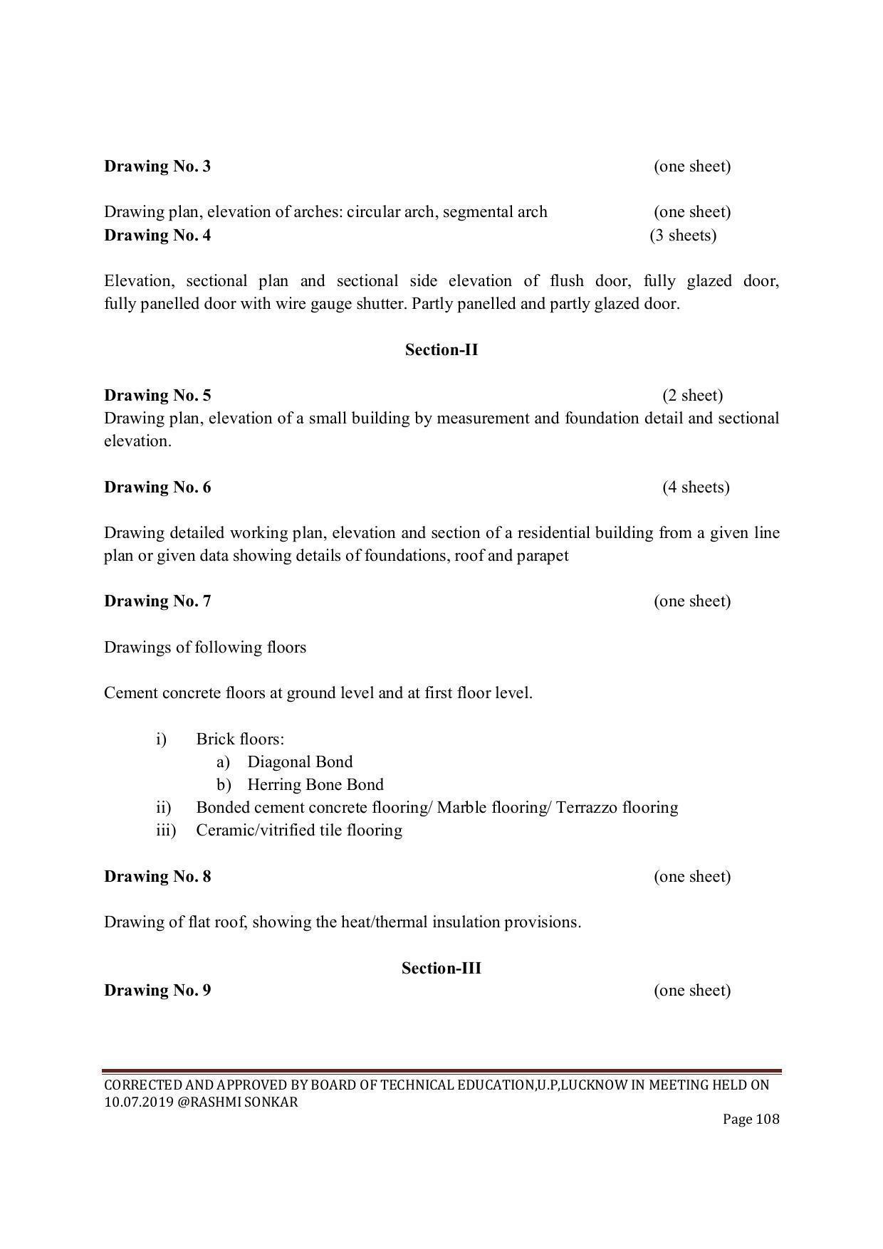 EFFECTIVE FROM JULY 2019-20 - SIX SEMESTER DIPLOMA COURSE IN CIVIL ENGINEERING (ENVIR. POLL. &CON) - Page 108