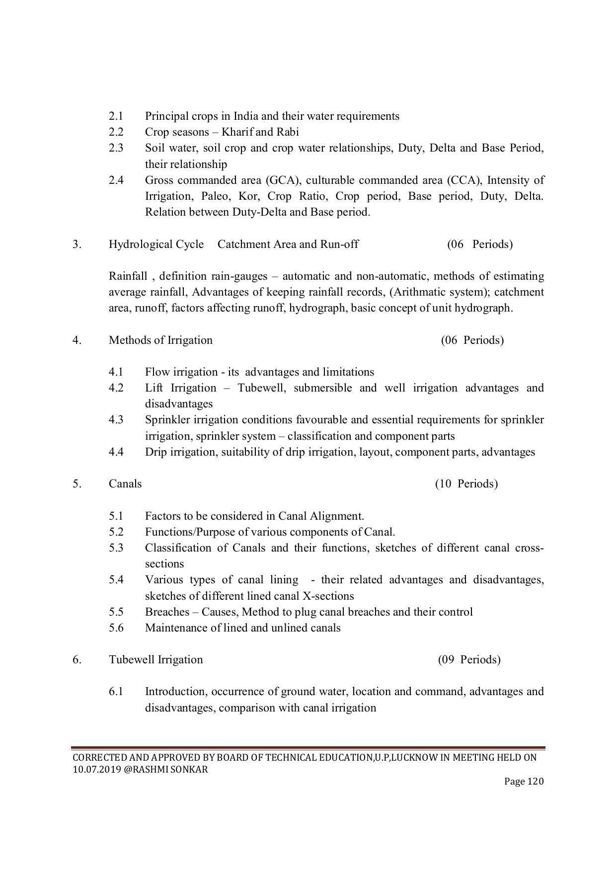 EFFECTIVE FROM JULY 2019-20 - SIX SEMESTER DIPLOMA COURSE IN CIVIL ENGINEERING (ENVIR. POLL. &CON) - Page 120