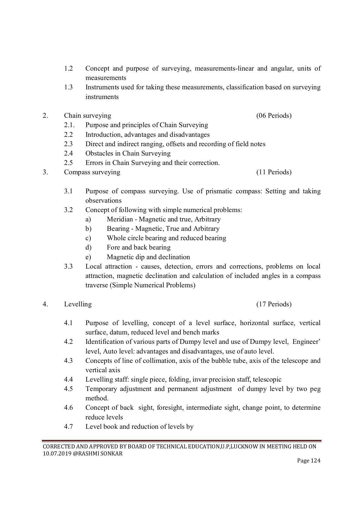 EFFECTIVE FROM JULY 2019-20 - SIX SEMESTER DIPLOMA COURSE IN CIVIL ENGINEERING (ENVIR. POLL. &CON) - Page 124