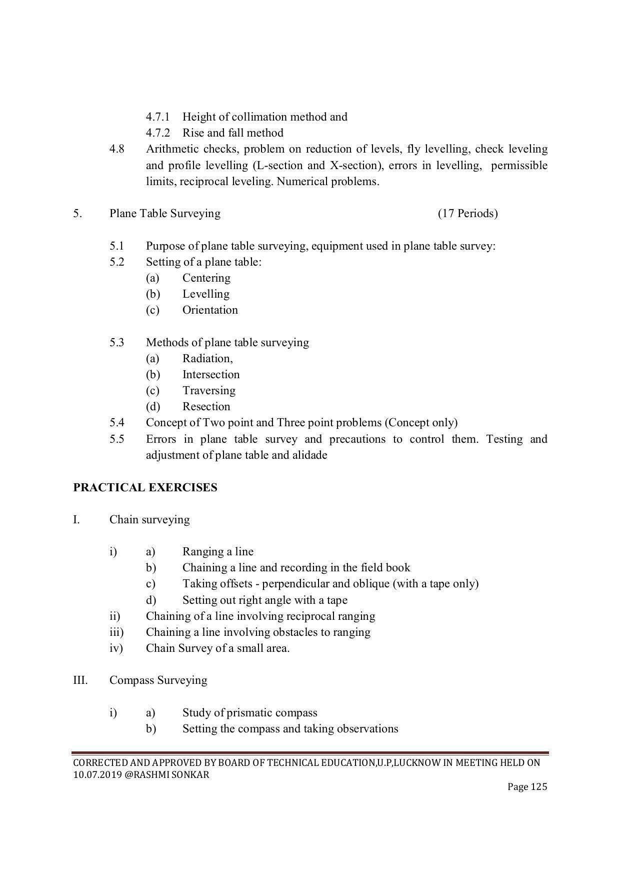 EFFECTIVE FROM JULY 2019-20 - SIX SEMESTER DIPLOMA COURSE IN CIVIL ENGINEERING (ENVIR. POLL. &CON) - Page 125