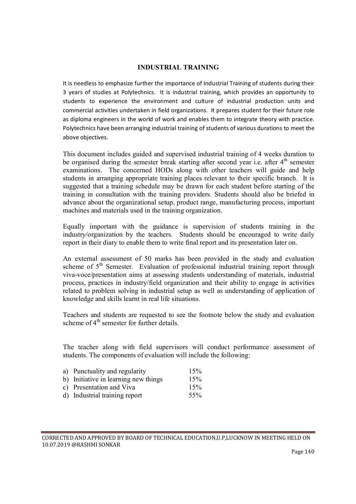 EFFECTIVE FROM JULY 2019-20 - SIX SEMESTER DIPLOMA COURSE IN CIVIL ENGINEERING (ENVIR. POLL. &CON) - Page 140