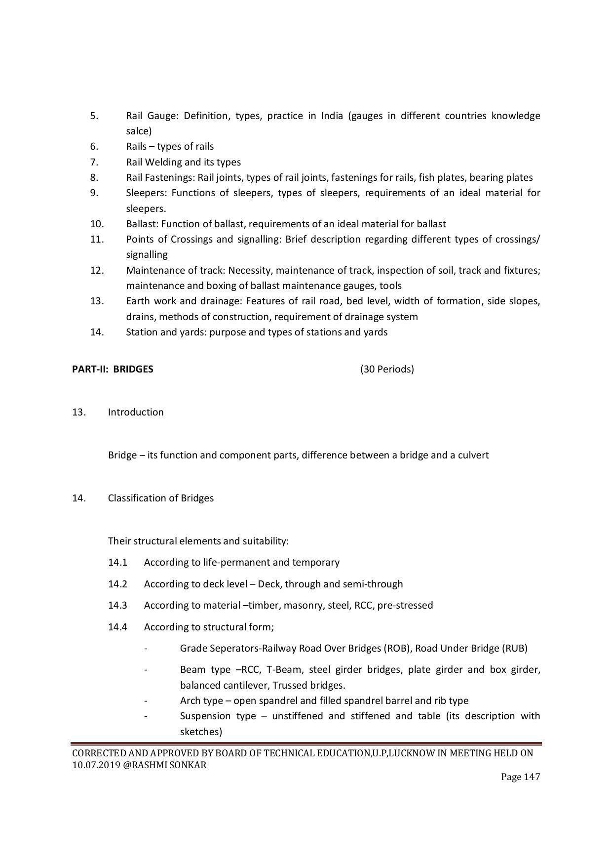 EFFECTIVE FROM JULY 2019-20 - SIX SEMESTER DIPLOMA COURSE IN CIVIL ENGINEERING (ENVIR. POLL. &CON) - Page 147