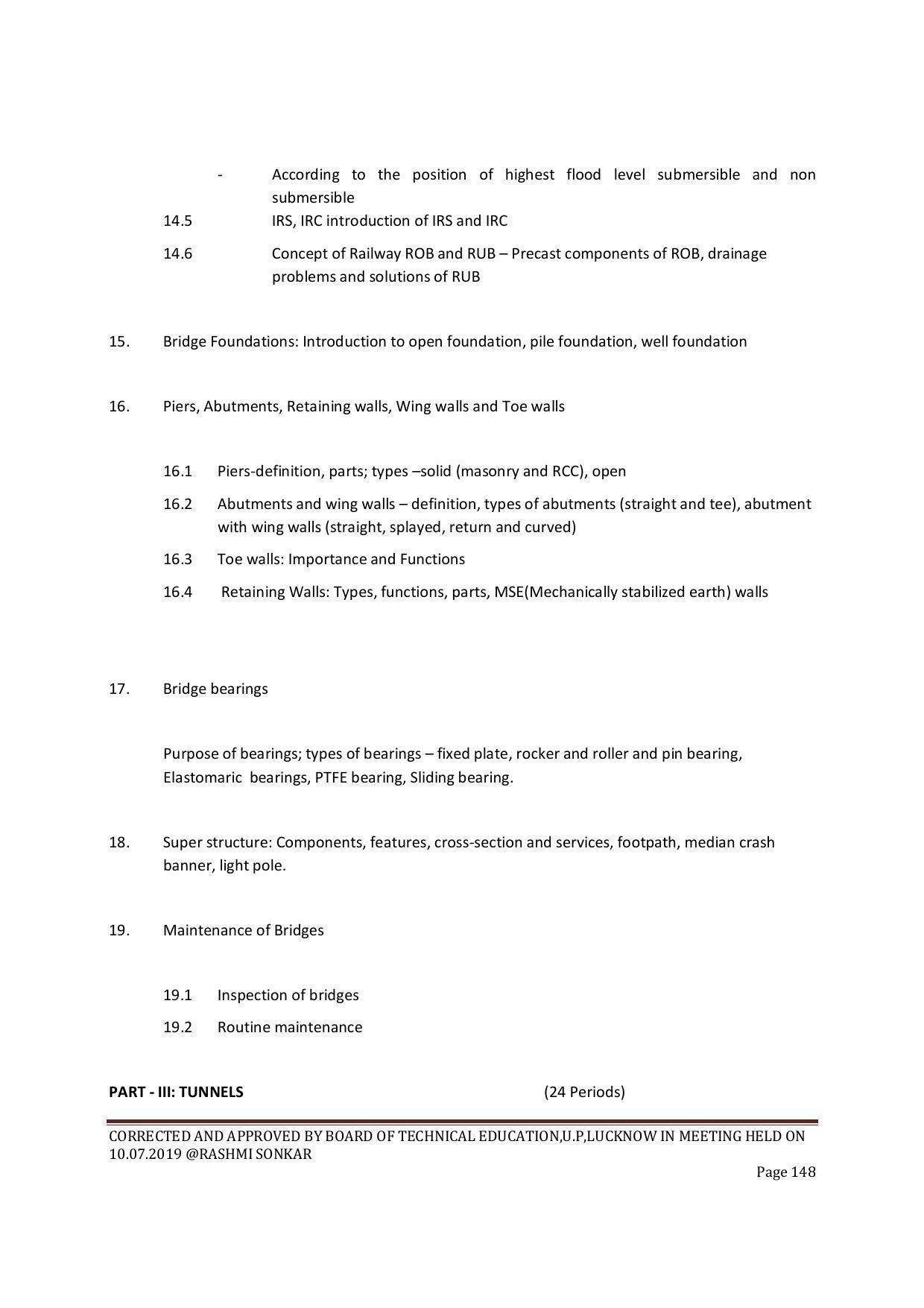 EFFECTIVE FROM JULY 2019-20 - SIX SEMESTER DIPLOMA COURSE IN CIVIL ENGINEERING (ENVIR. POLL. &CON) - Page 148