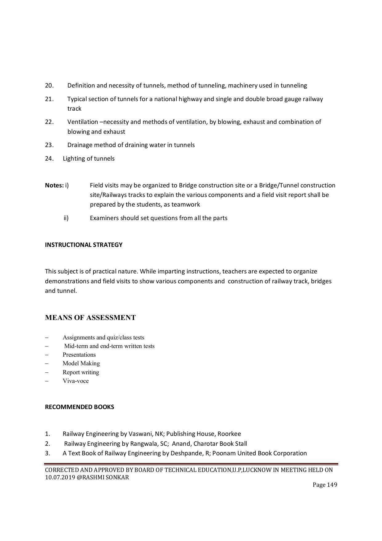 EFFECTIVE FROM JULY 2019-20 - SIX SEMESTER DIPLOMA COURSE IN CIVIL ENGINEERING (ENVIR. POLL. &CON) - Page 149
