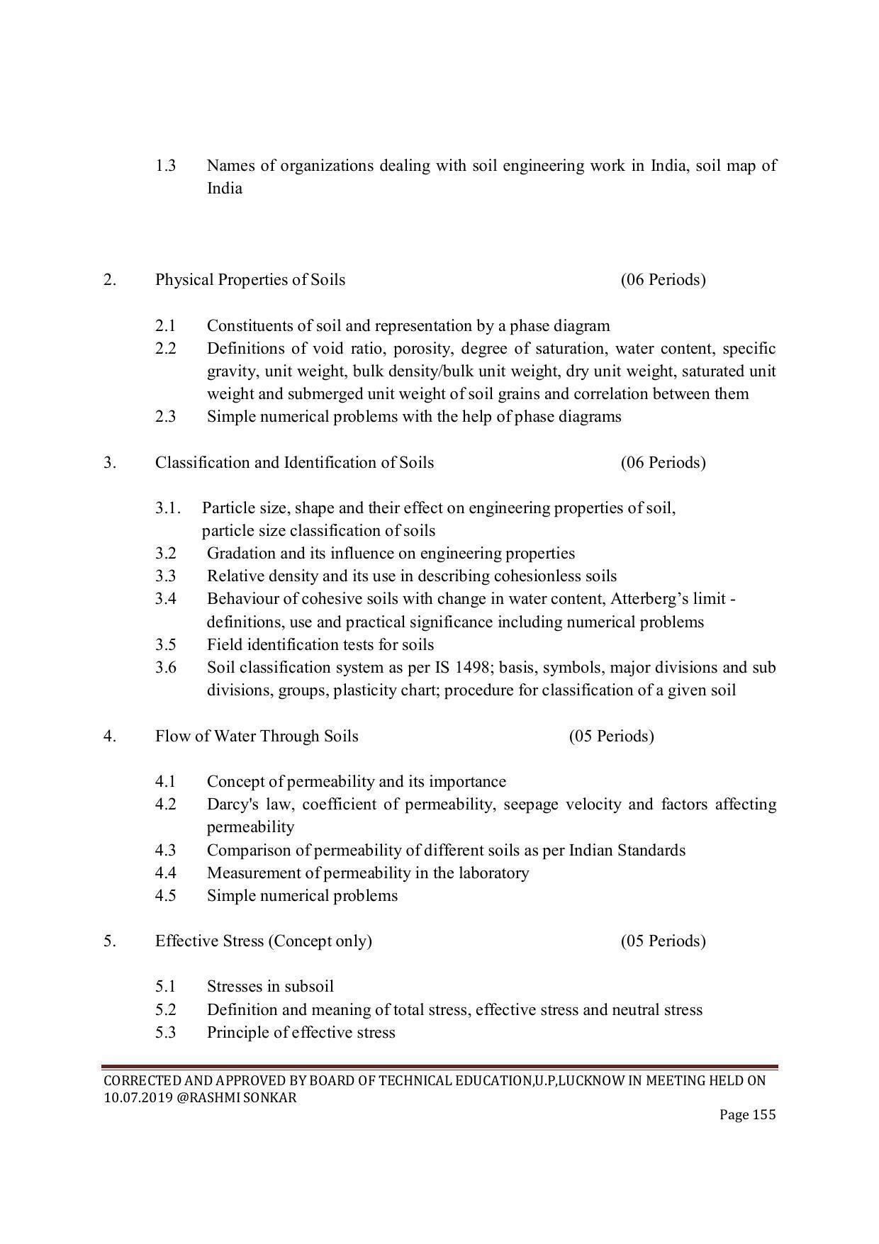 EFFECTIVE FROM JULY 2019-20 - SIX SEMESTER DIPLOMA COURSE IN CIVIL ENGINEERING (ENVIR. POLL. &CON) - Page 155