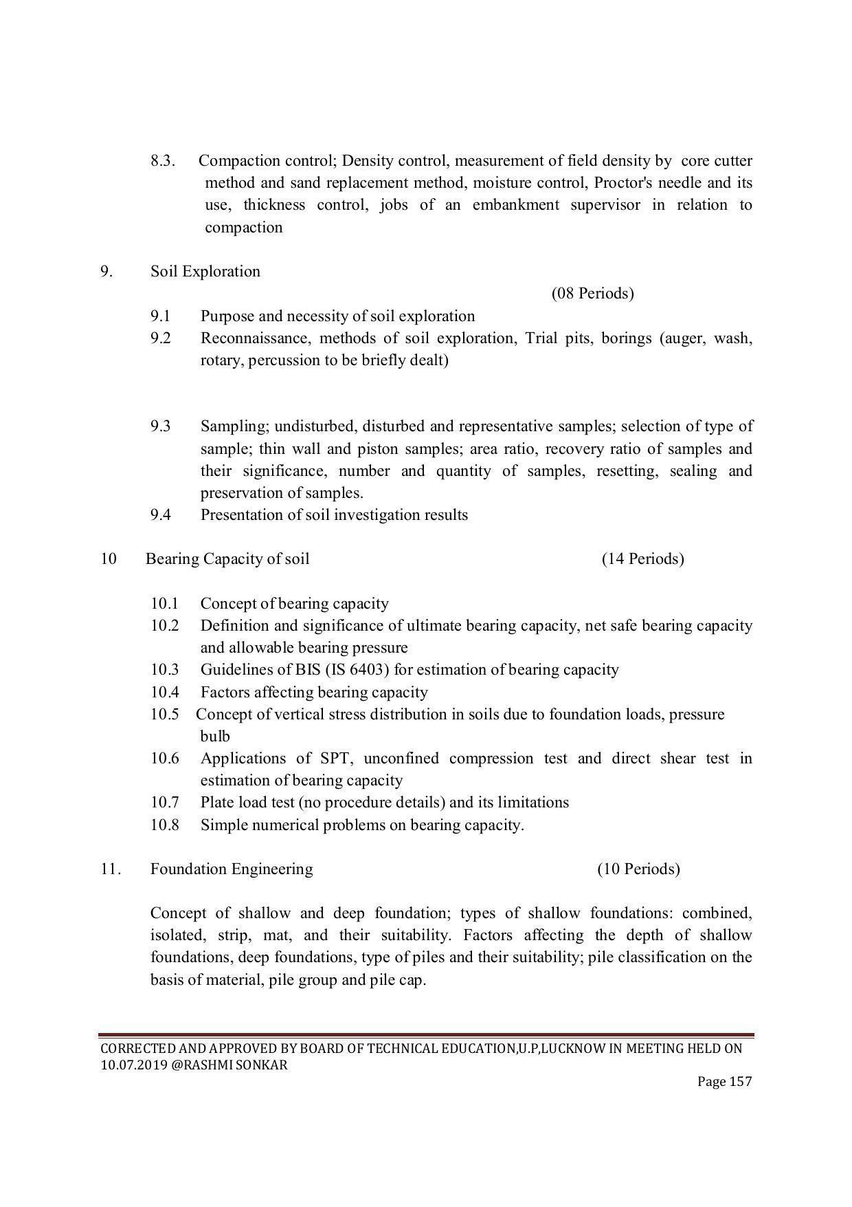 EFFECTIVE FROM JULY 2019-20 - SIX SEMESTER DIPLOMA COURSE IN CIVIL ENGINEERING (ENVIR. POLL. &CON) - Page 157