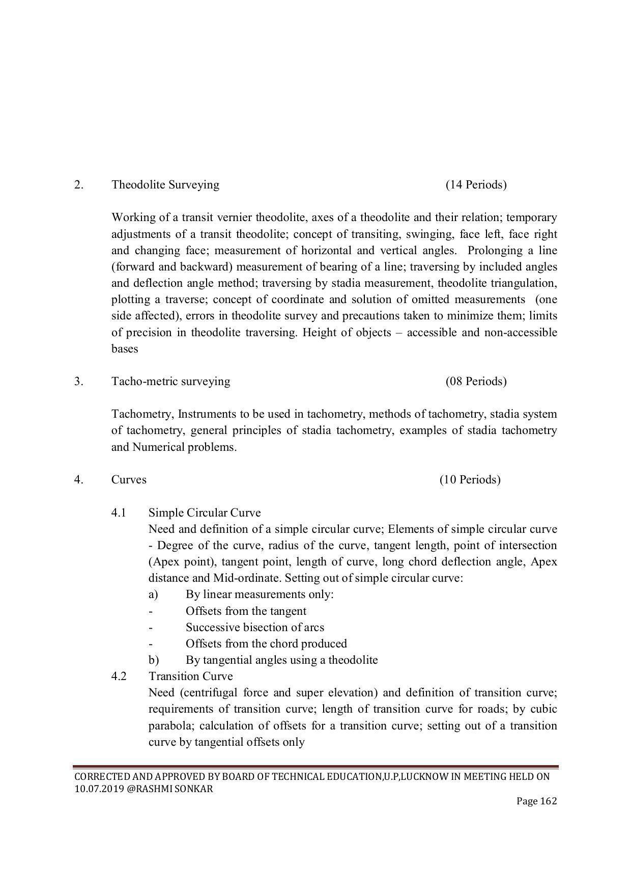 EFFECTIVE FROM JULY 2019-20 - SIX SEMESTER DIPLOMA COURSE IN CIVIL ENGINEERING (ENVIR. POLL. &CON) - Page 162