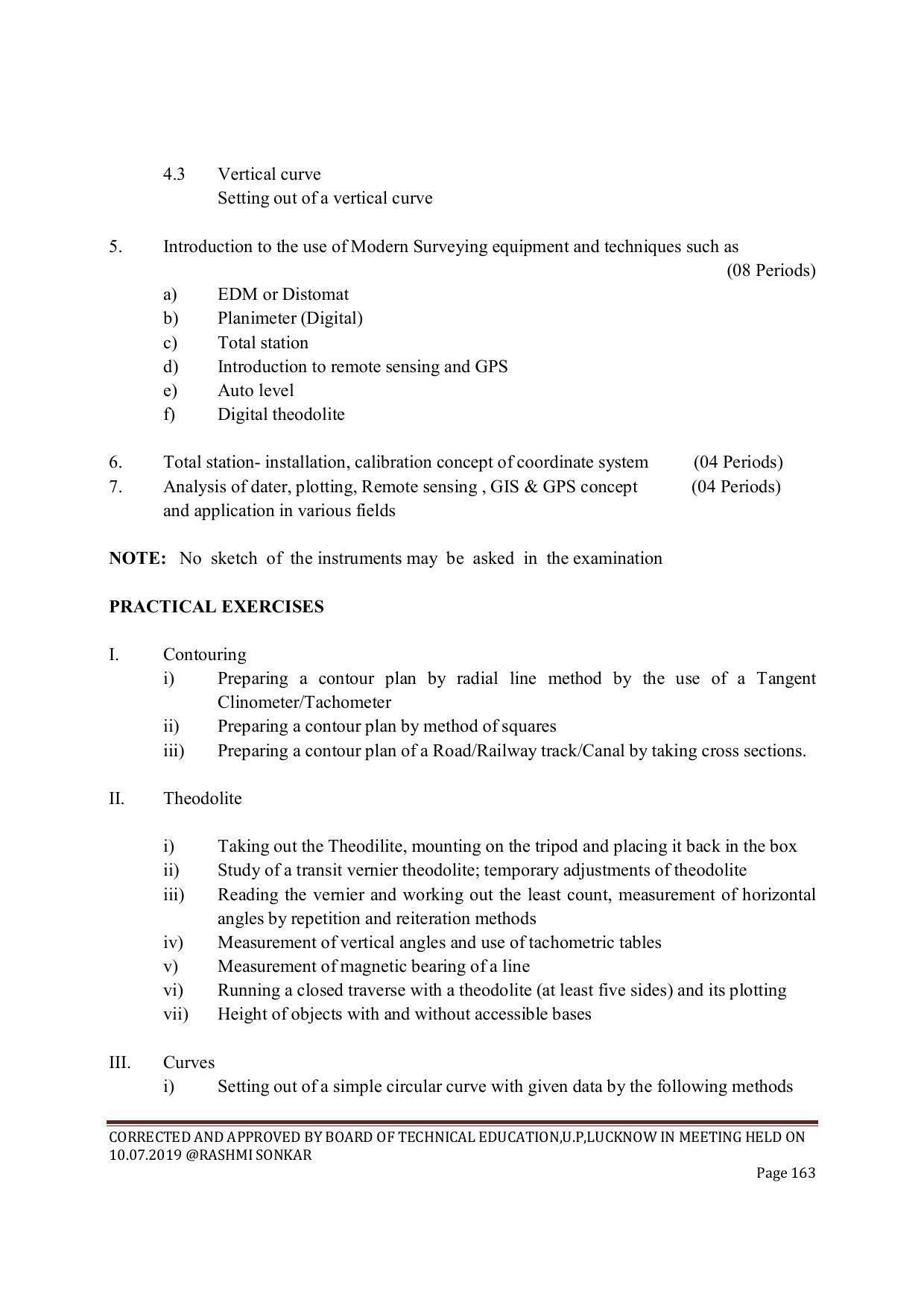 EFFECTIVE FROM JULY 2019-20 - SIX SEMESTER DIPLOMA COURSE IN CIVIL ENGINEERING (ENVIR. POLL. &CON) - Page 163