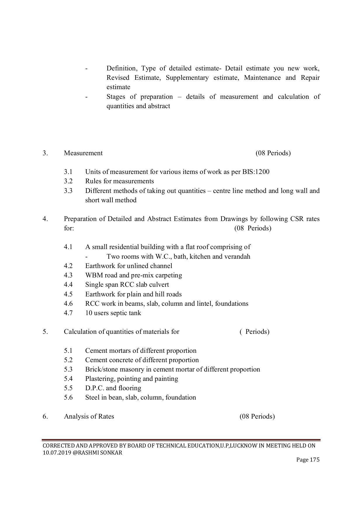 EFFECTIVE FROM JULY 2019-20 - SIX SEMESTER DIPLOMA COURSE IN CIVIL ENGINEERING (ENVIR. POLL. &CON) - Page 175