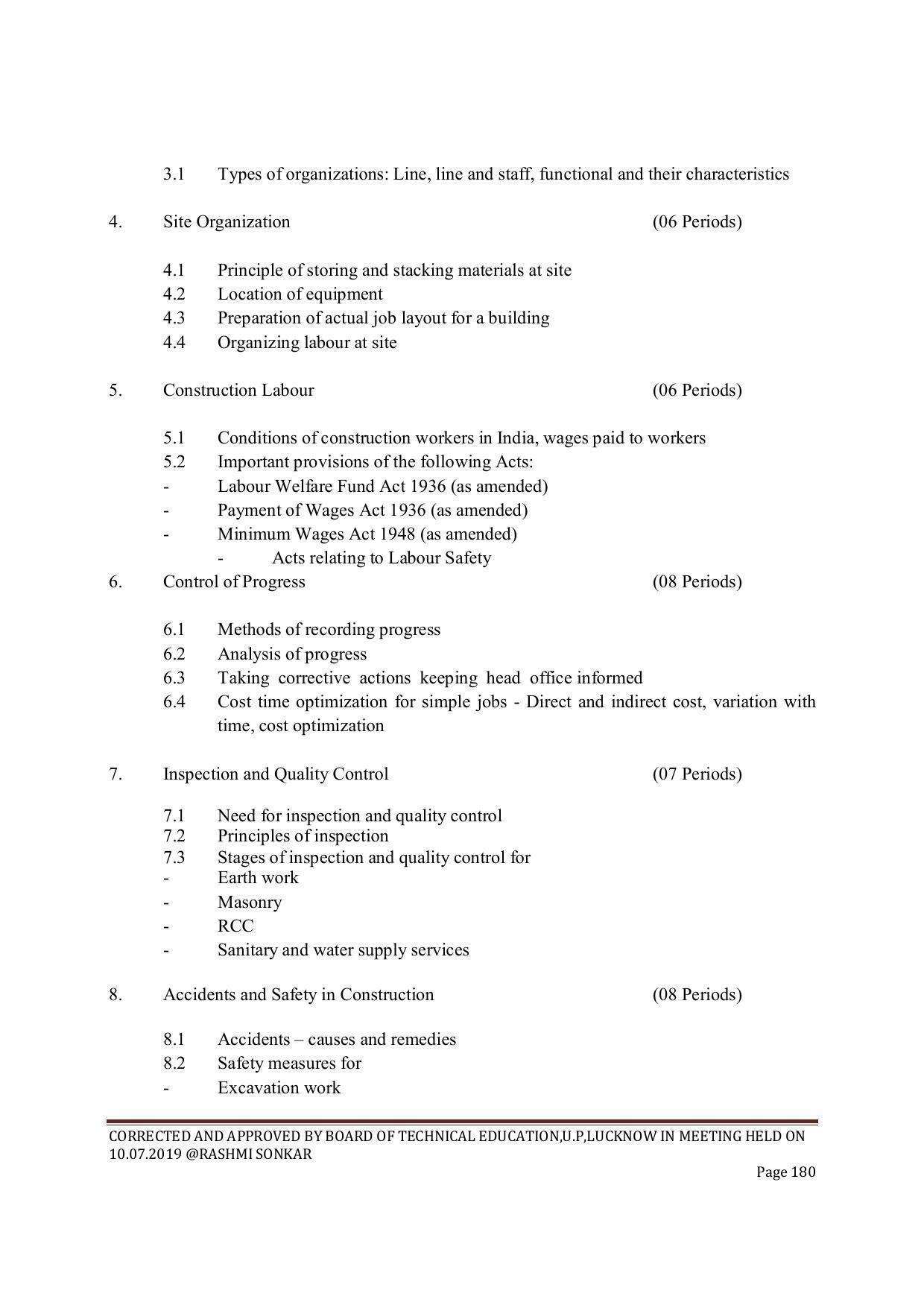 EFFECTIVE FROM JULY 2019-20 - SIX SEMESTER DIPLOMA COURSE IN CIVIL ENGINEERING (ENVIR. POLL. &CON) - Page 180