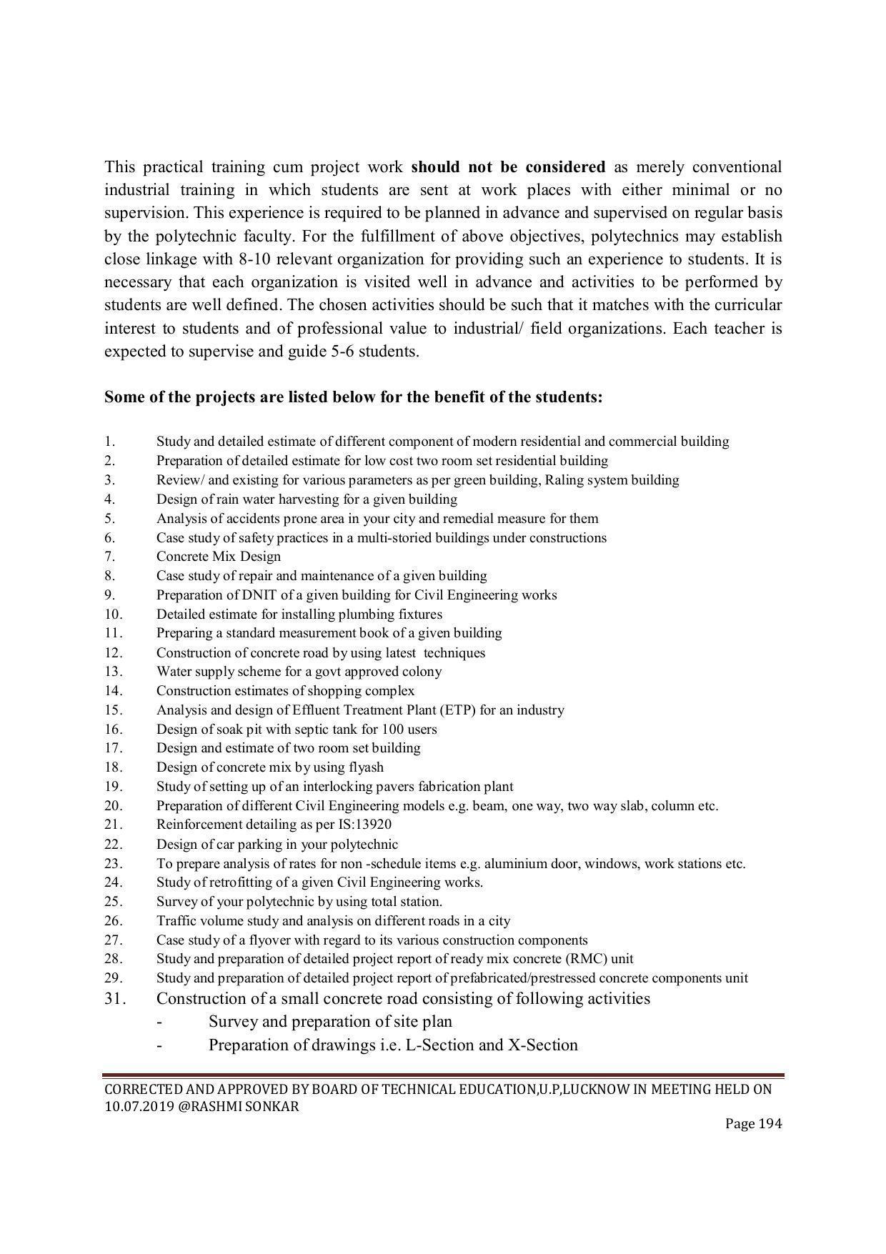 EFFECTIVE FROM JULY 2019-20 - SIX SEMESTER DIPLOMA COURSE IN CIVIL ENGINEERING (ENVIR. POLL. &CON) - Page 194