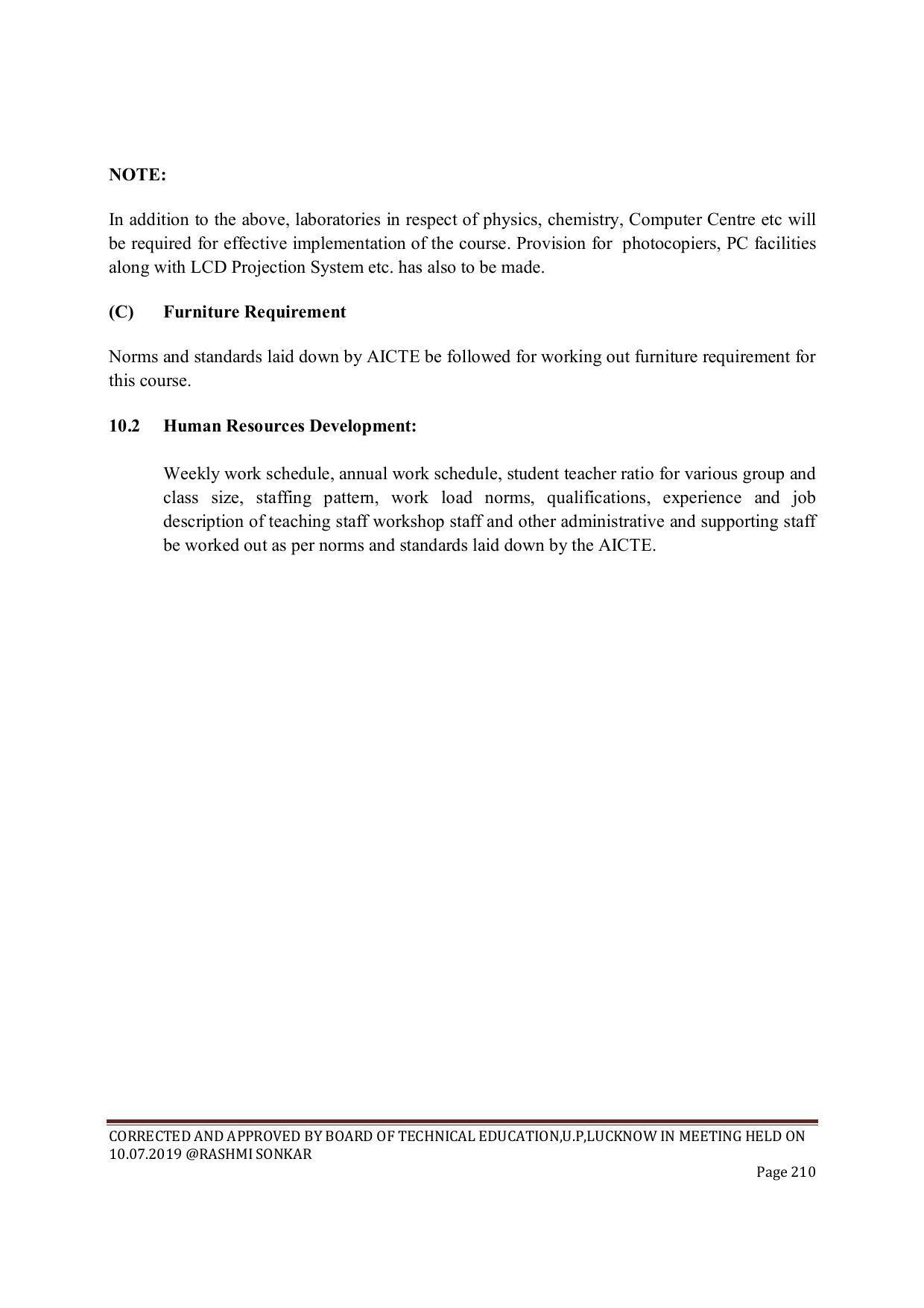 EFFECTIVE FROM JULY 2019-20 - SIX SEMESTER DIPLOMA COURSE IN CIVIL ENGINEERING (ENVIR. POLL. &CON) - Page 210