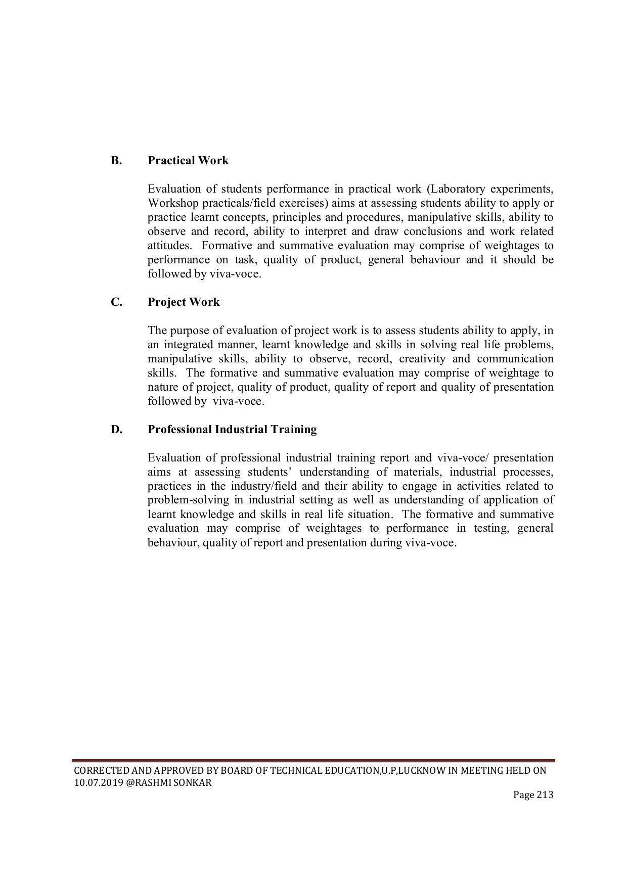 EFFECTIVE FROM JULY 2019-20 - SIX SEMESTER DIPLOMA COURSE IN CIVIL ENGINEERING (ENVIR. POLL. &CON) - Page 213