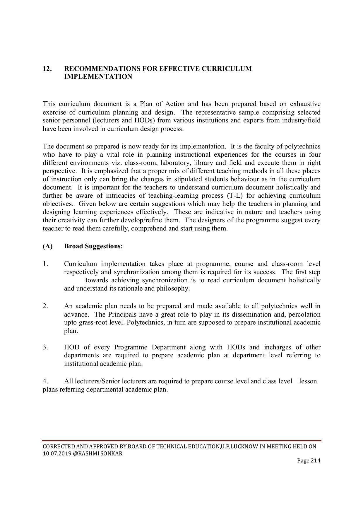 EFFECTIVE FROM JULY 2019-20 - SIX SEMESTER DIPLOMA COURSE IN CIVIL ENGINEERING (ENVIR. POLL. &CON) - Page 214