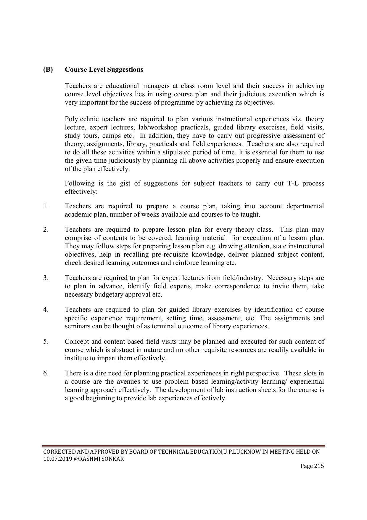 EFFECTIVE FROM JULY 2019-20 - SIX SEMESTER DIPLOMA COURSE IN CIVIL ENGINEERING (ENVIR. POLL. &CON) - Page 215