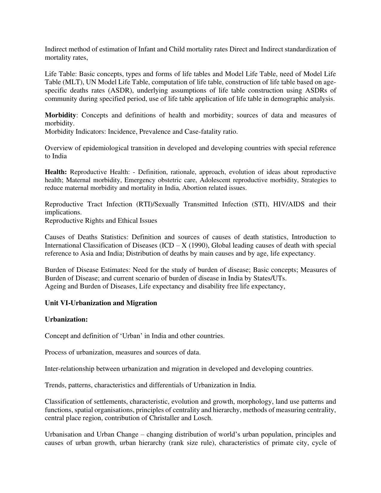 AP RCET Population Studies Syllabus - Page 4