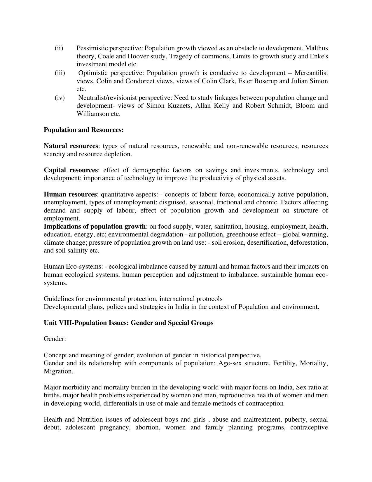 AP RCET Population Studies Syllabus - Page 6