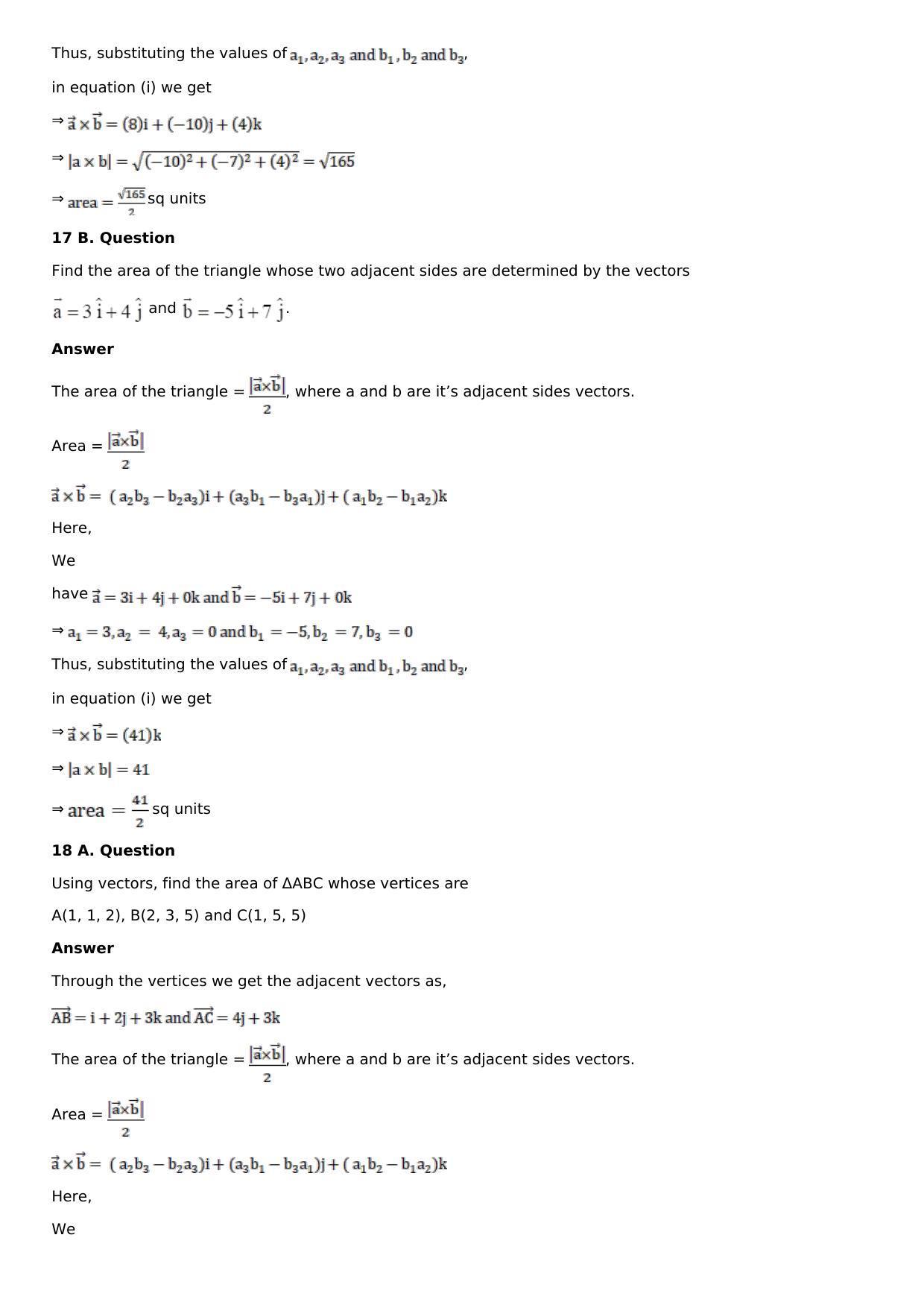 Chapter 24: Cross, or Vector, Product of Vectors Solutions: RS Aggarwal Class 12 Solutions  - Page 17