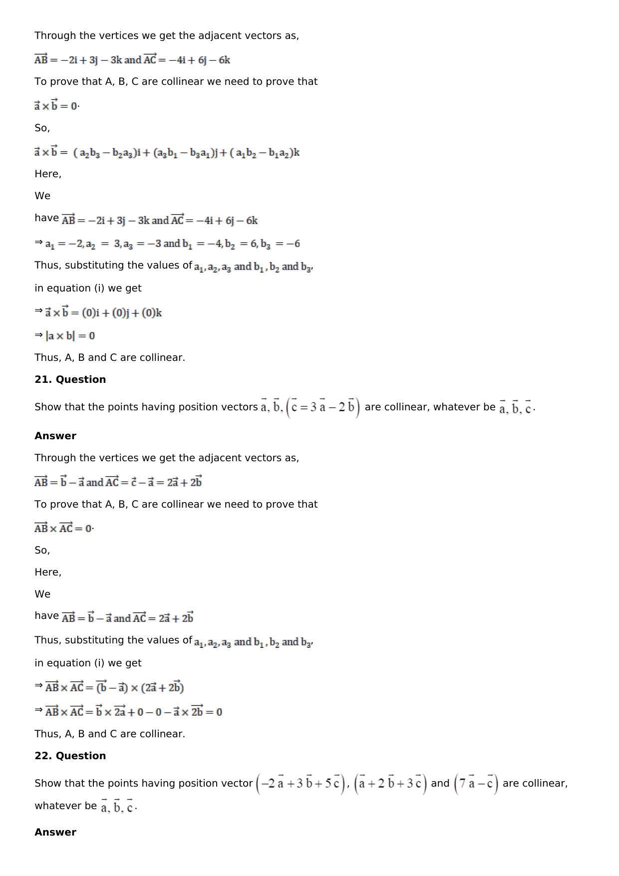 Chapter 24: Cross, or Vector, Product of Vectors Solutions: RS Aggarwal Class 12 Solutions  - Page 21