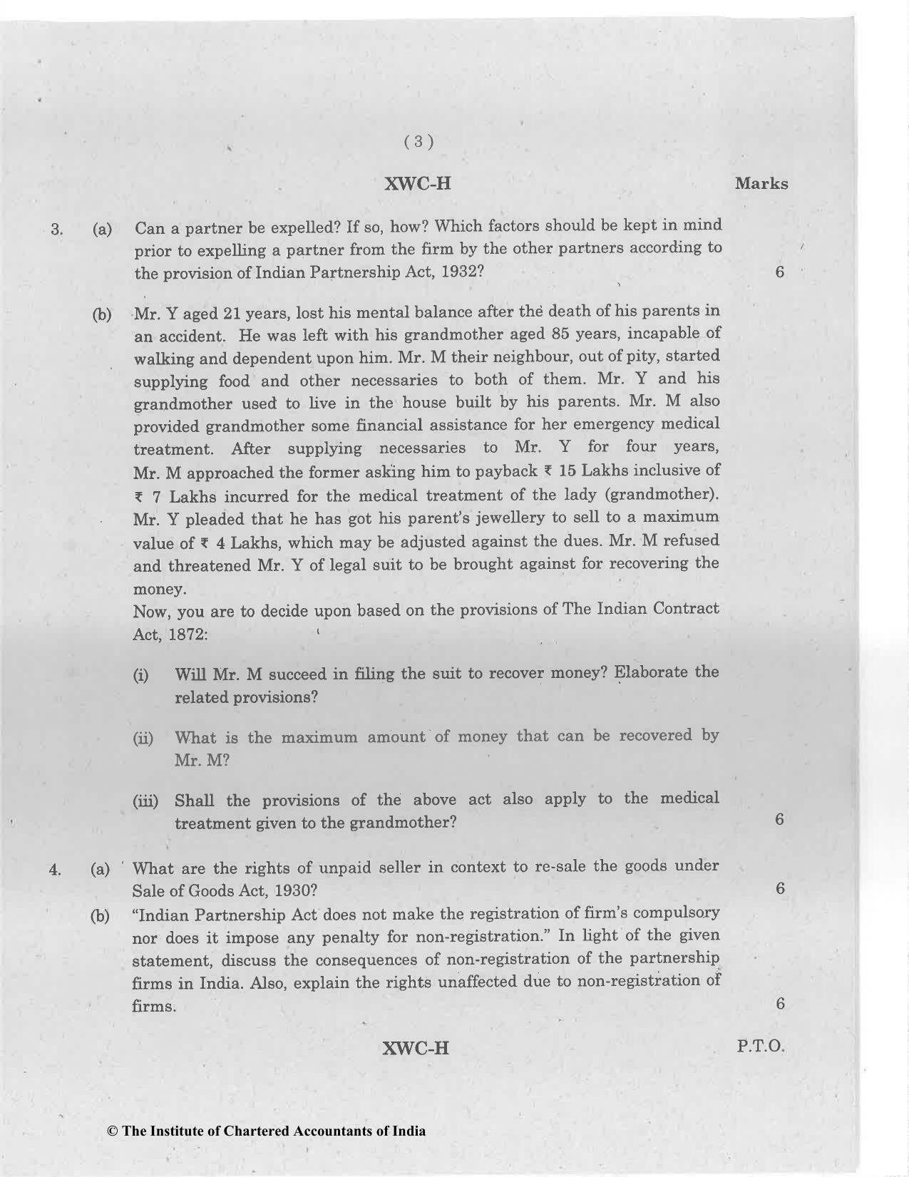 CA Foundation December 2022 Question Paper - Paper 2 (Business Laws and Business Correspondence and Reporting) - Page 3
