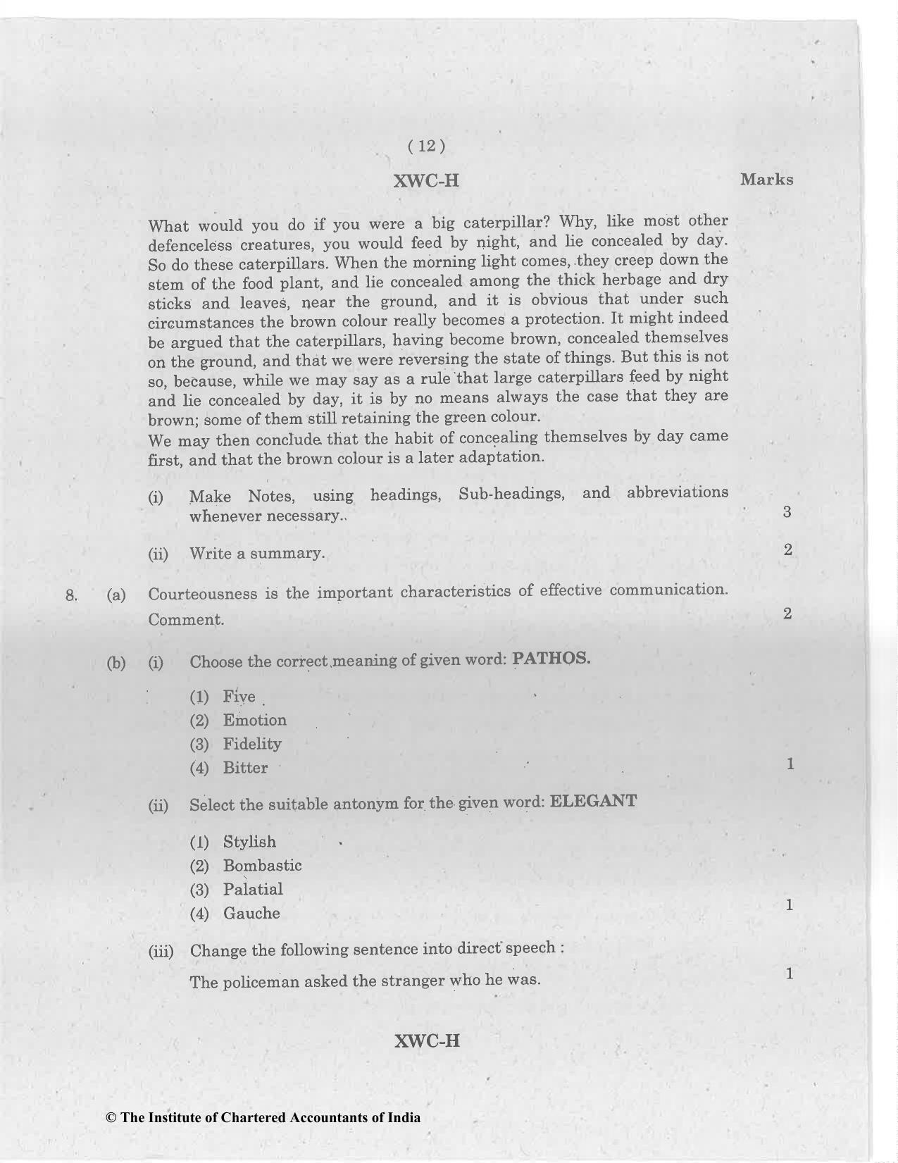CA Foundation December 2022 Question Paper - Paper 2 (Business Laws and Business Correspondence and Reporting) - Page 12