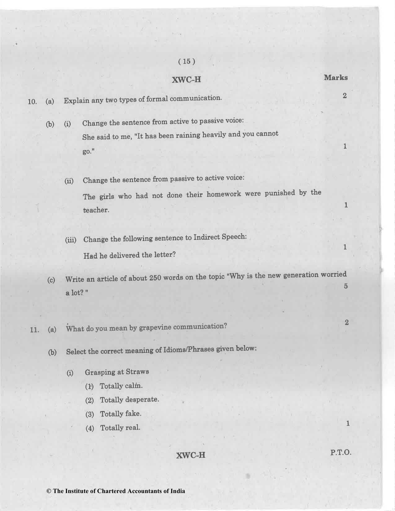 CA Foundation December 2022 Question Paper - Paper 2 (Business Laws and Business Correspondence and Reporting) - Page 15