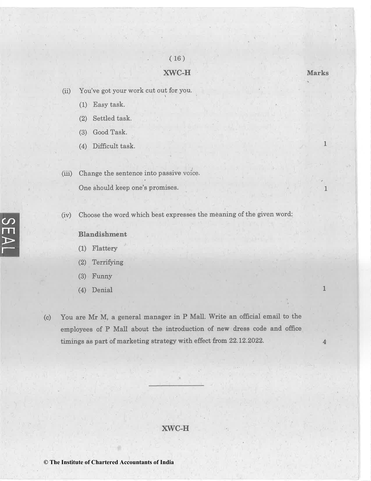 CA Foundation December 2022 Question Paper - Paper 2 (Business Laws and Business Correspondence and Reporting) - Page 16