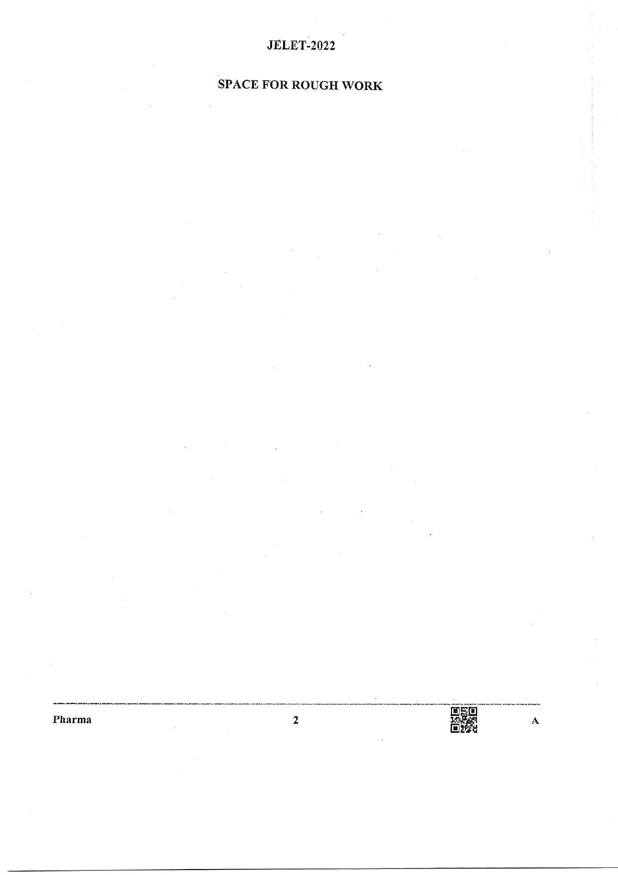 WBJEE JELET 2022 Paper II ( Pharmacy) - Page 2