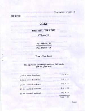 AHSEC Class 12 RETD Question Papers 2022