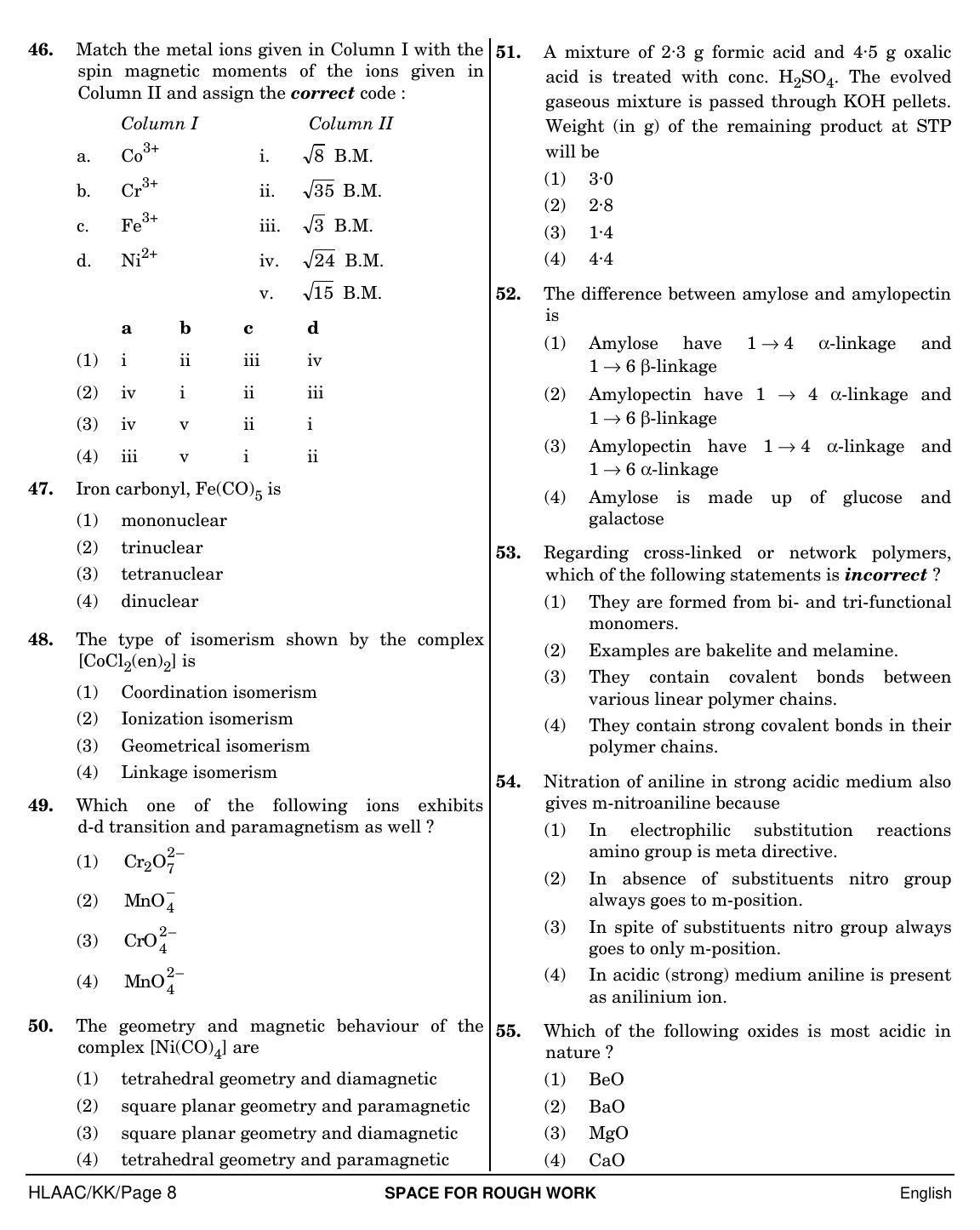 NEET English KK 2019 Question Paper - Page 8