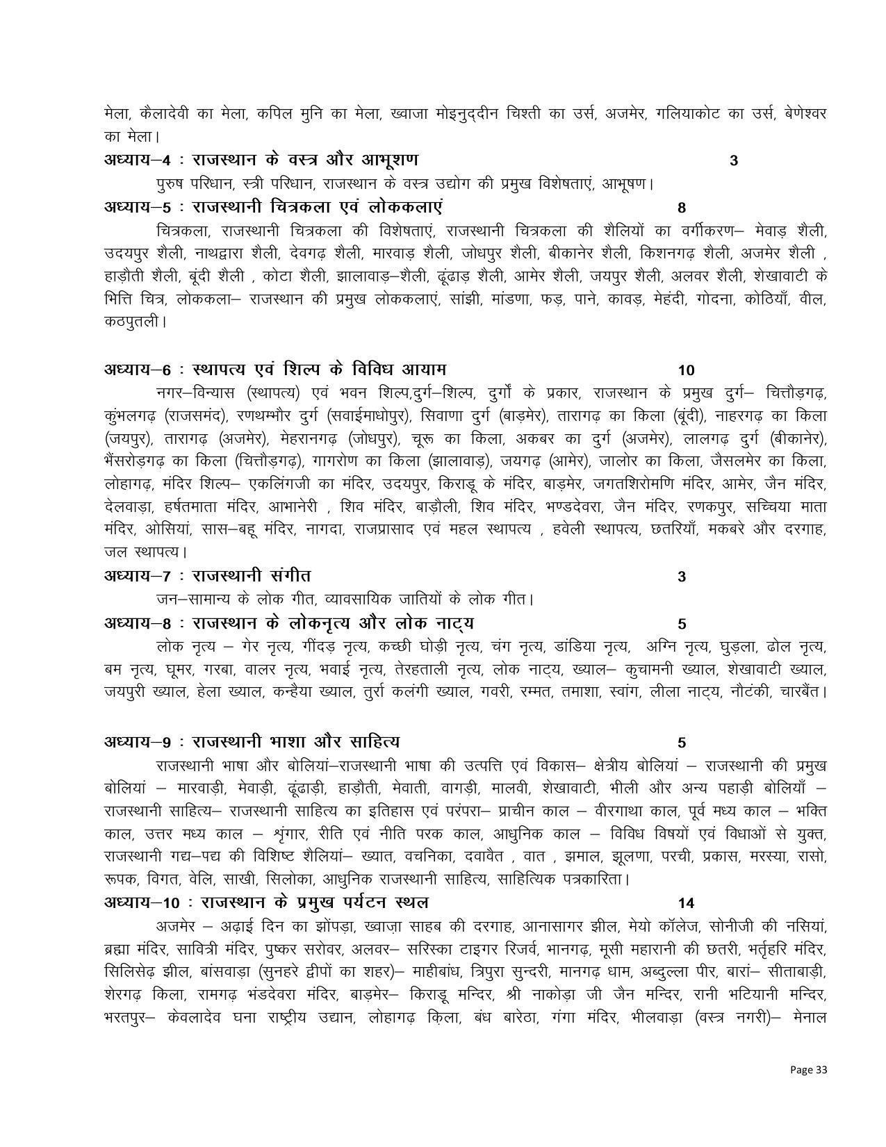RBSE Class 10 Complete Syllabus 2023 - Page 33