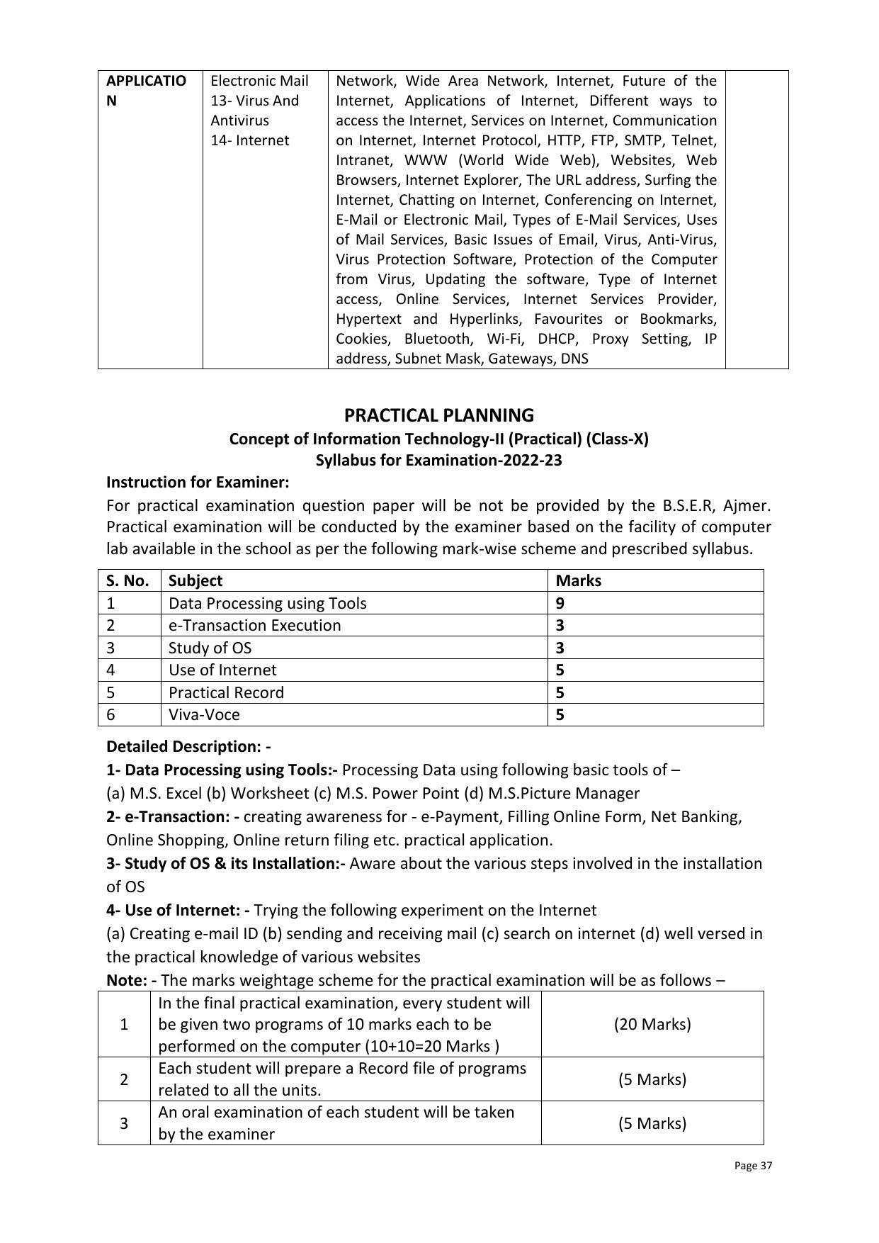 RBSE Class 10 Complete Syllabus 2023 - Page 37