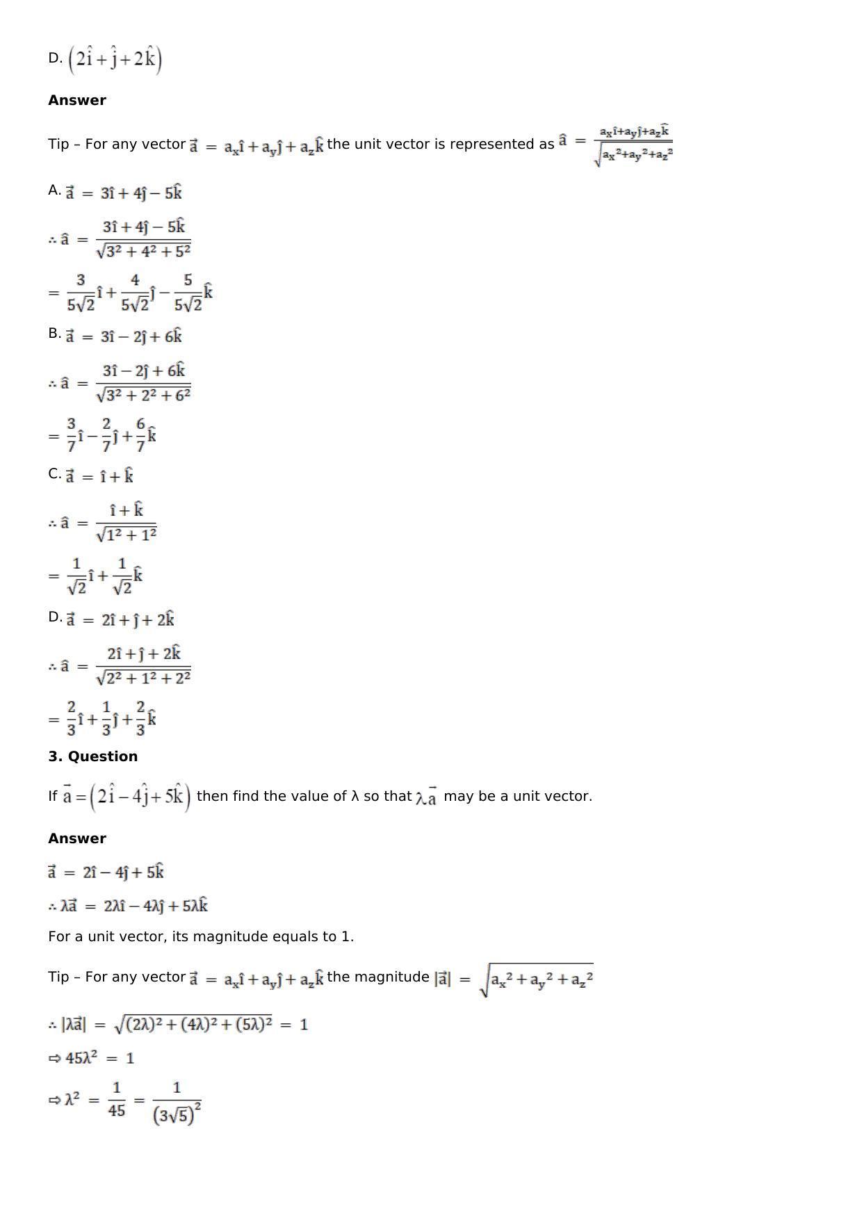 Chapter 22: Vectors and Their Properties Solutions: RS Aggarwal Class 12 Solutions - Page 2