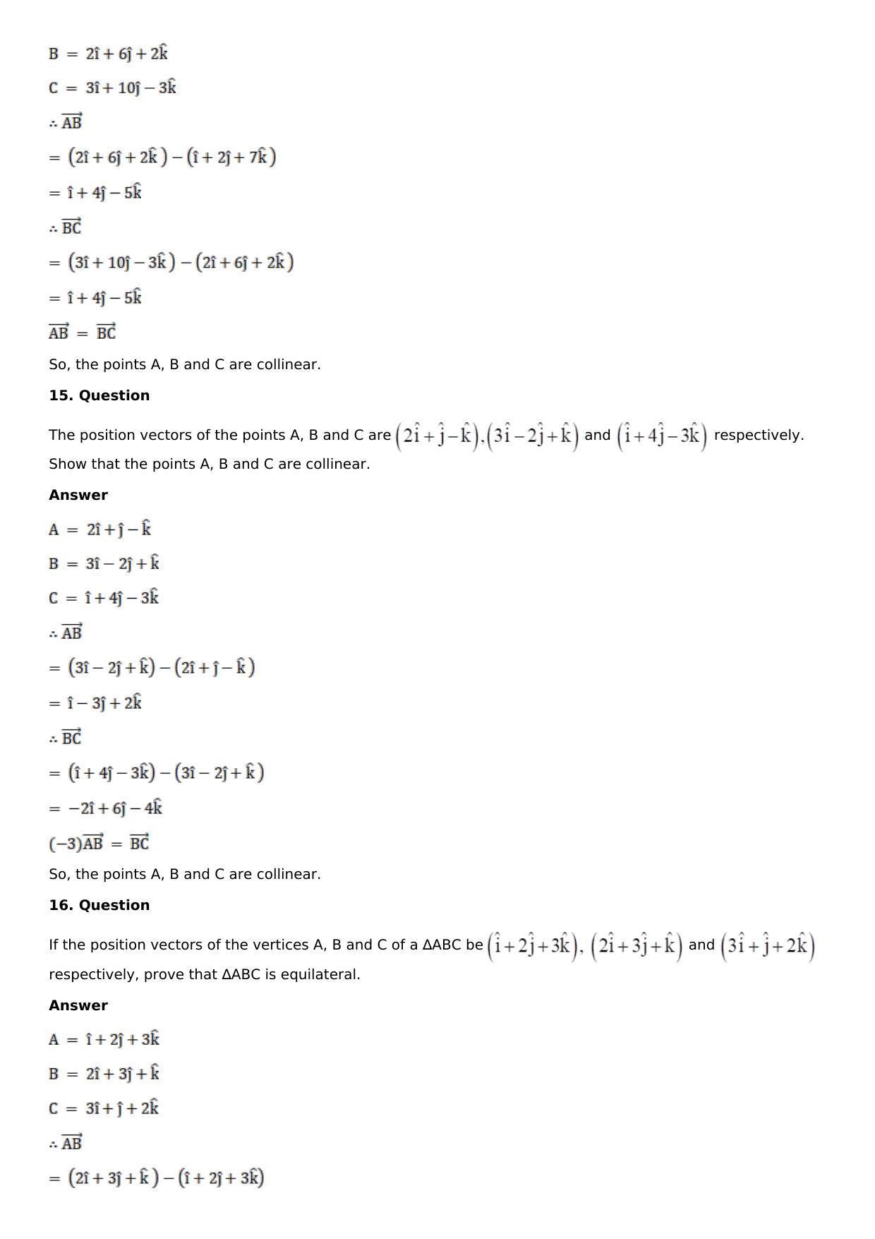 Chapter 22: Vectors and Their Properties Solutions: RS Aggarwal Class 12 Solutions - Page 7