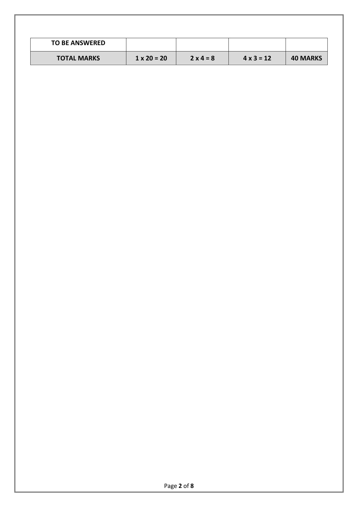 CBSE Class 10 (Skill Education) Front Office Operations 2024 Sample Paper - Page 2