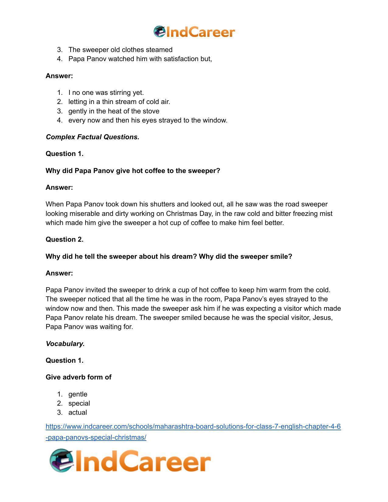 Maharashtra Board Solutions for Class 7- English: Chapter 4.6- Papa Panov’s Special Christmas - Page 11