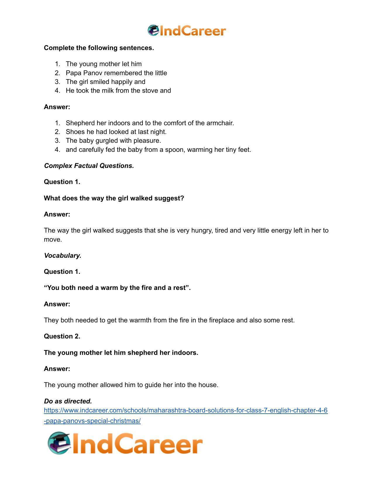 Maharashtra Board Solutions for Class 7- English: Chapter 4.6- Papa Panov’s Special Christmas - Page 13
