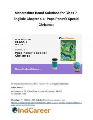Maharashtra Board Solutions for Class 7- English: Chapter 4.6- Papa Panov’s Special Christmas