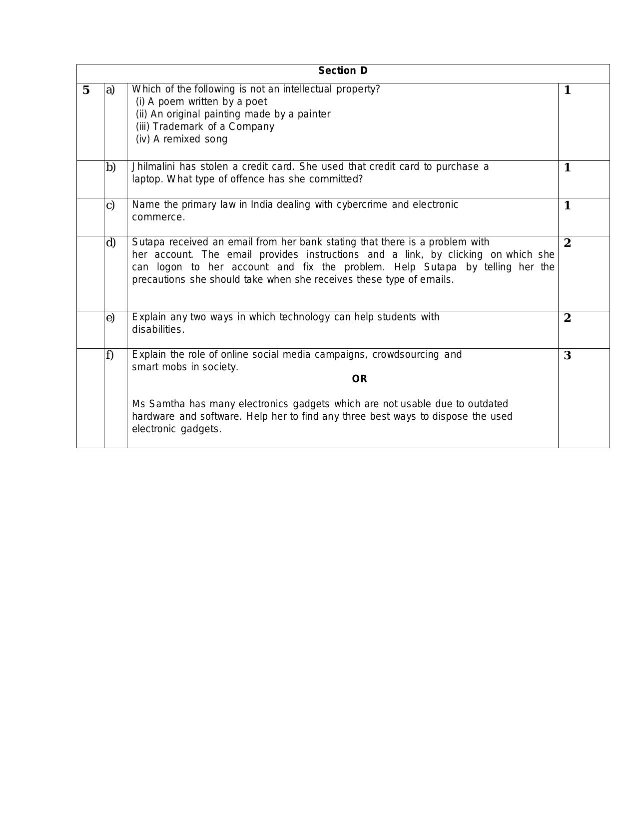 CBSE Class 12 Informatics Practices - New -Sample Paper 2019-20 - Page 9
