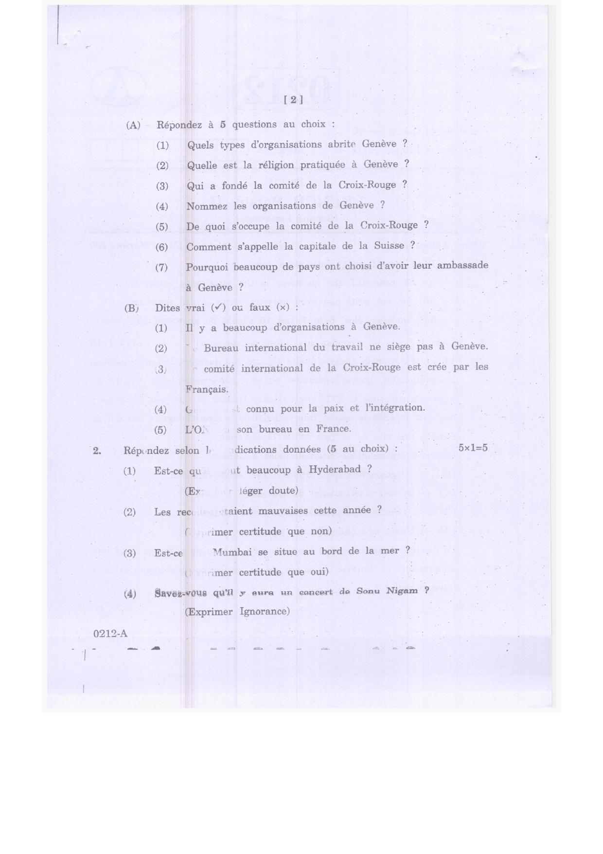 TS Inter 2nd Year French Model Paper 2023 (PDF) - Page 2