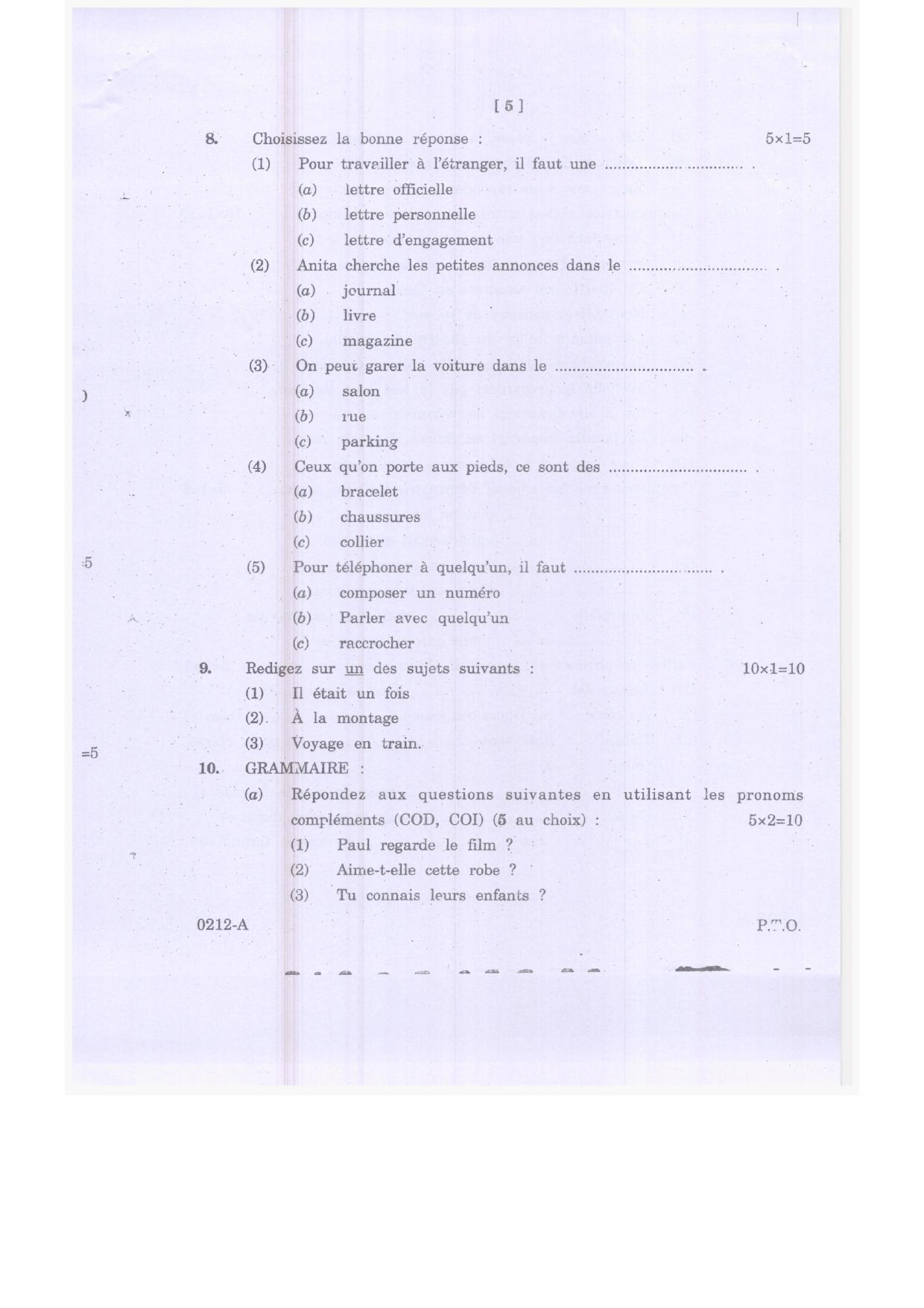TS Inter 2nd Year French Model Paper 2023 (PDF) - Page 5