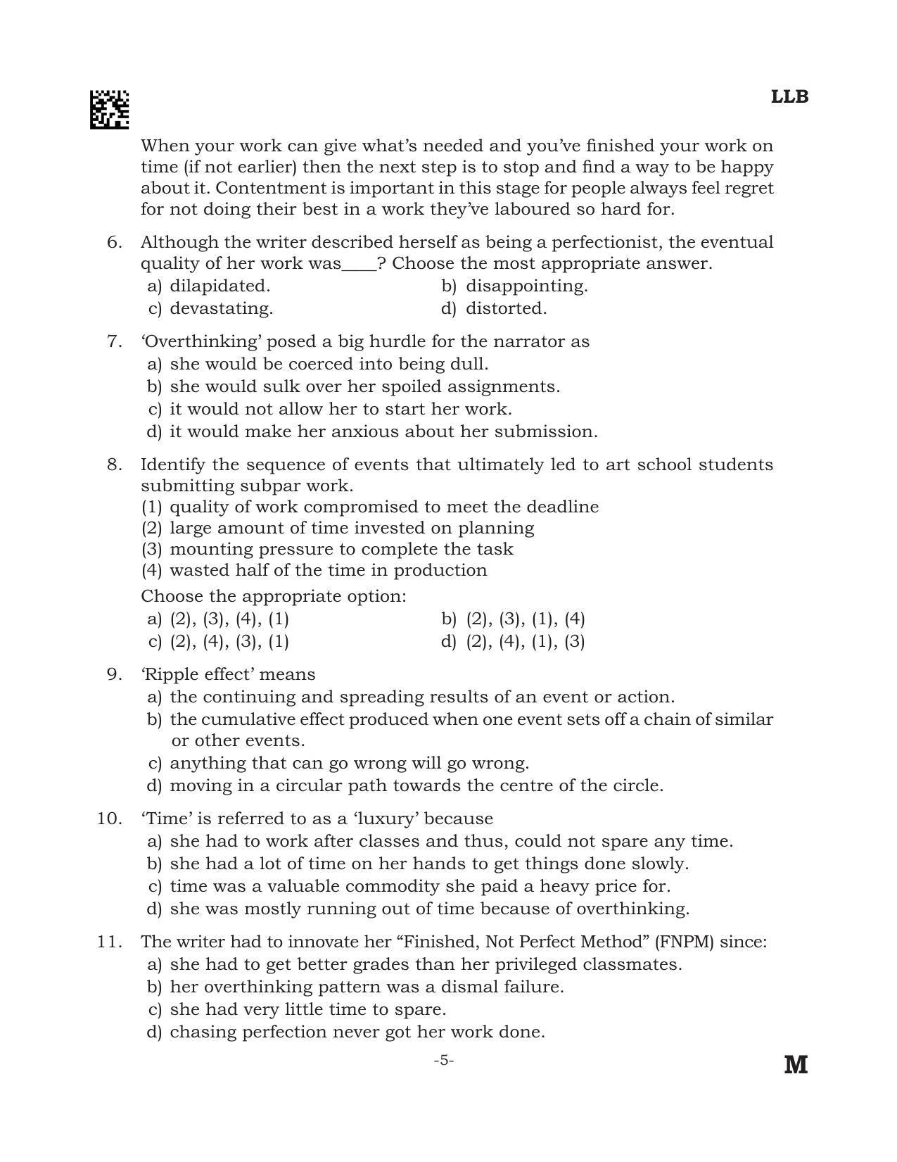 AILET 2024 Question Paper for BA LLB - Page 5